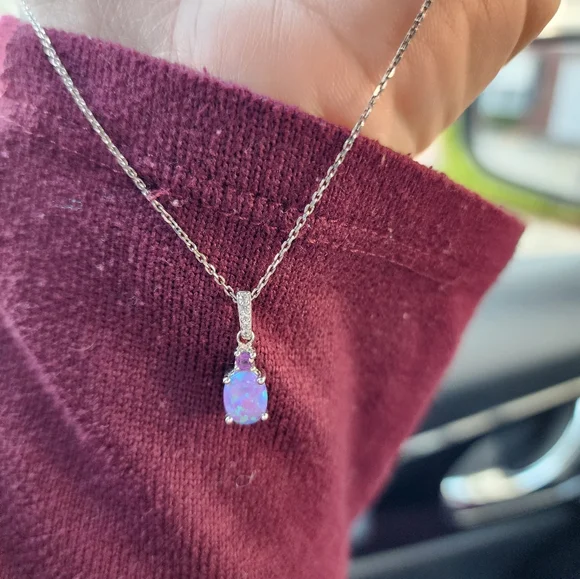 Kay Jewelers Silver and Blue Opal Rings - Picture 5 of 5